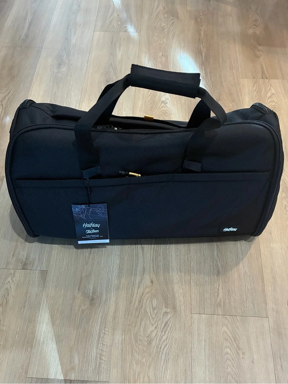 *RARE Halfday x The Tie Bar Premium Garment Duffel Bag Black NWT Carry-On Travel